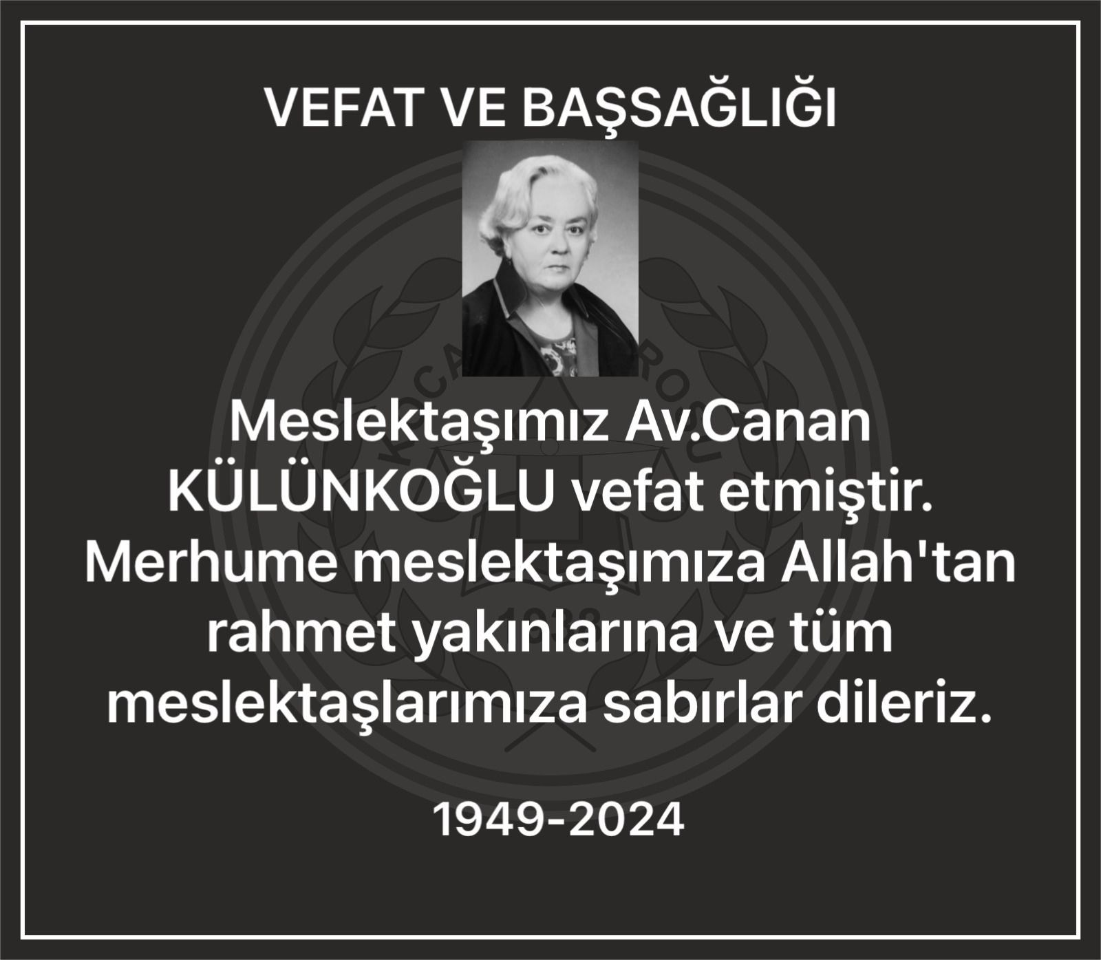 VEFAT VE BAŞSAĞLIĞI